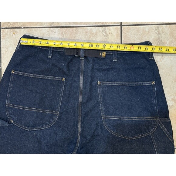 VINTAGE Y2K POLO JEANS‎ COMPANY ADJUSTABLE STRAP BAGGY DENIM CARPENTER SHORTS 36 - Picture 7 of 7